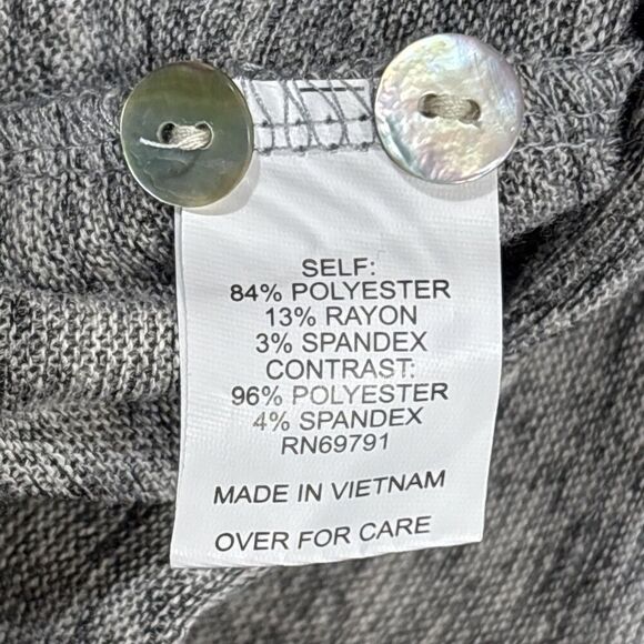 Anthropologie Fig & Flower Embroidered Tie‑Front Button Top 2X Gray Boho Sleeve - Picture 7 of 10